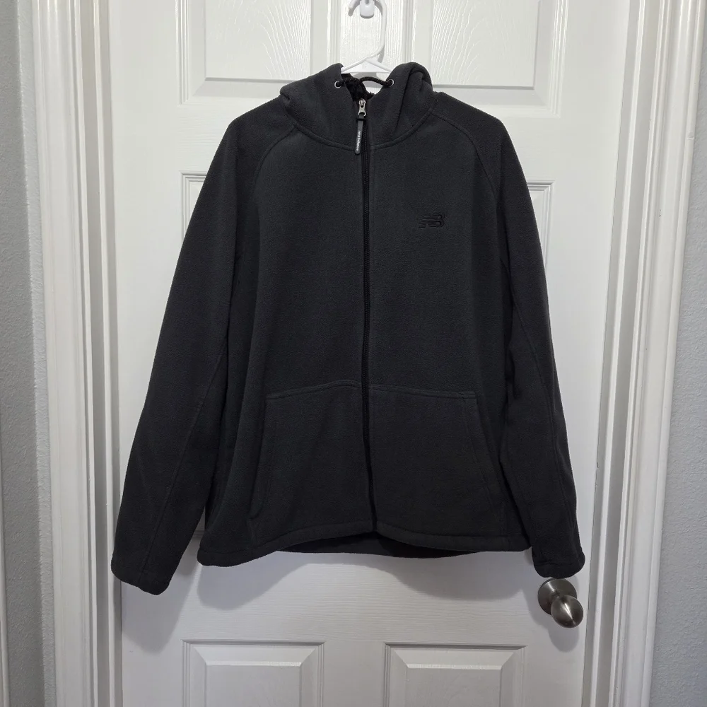 New Balance Men's Charcoal Gray Fleece Full Zip Jacket Size Large Activewear